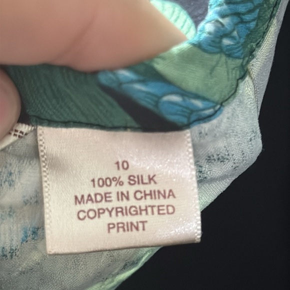 Tommy Bahama Tropical Print 100% Silk Halter Dress Vacation Chic Sexy Size 10 - Picture 10 of 10